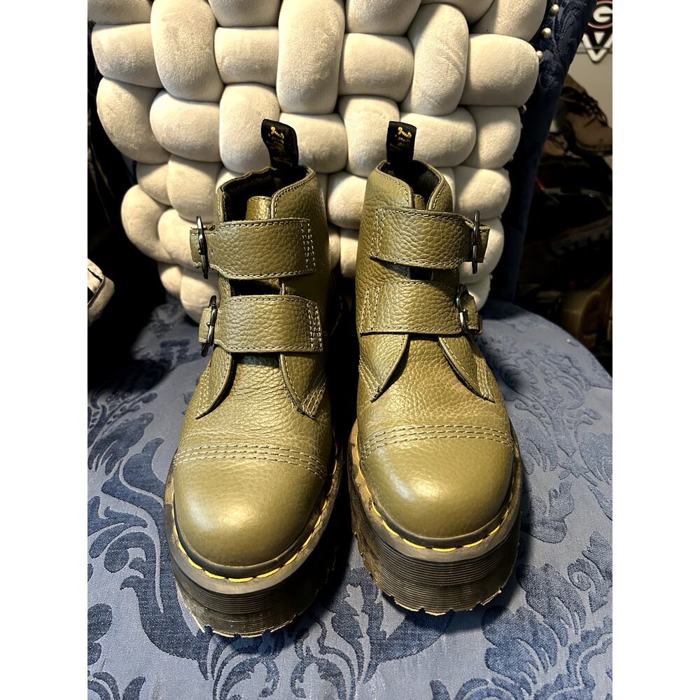 Dr Martens Olive Green Devon Flower size 8/EU 39 - Picture 3 of 7